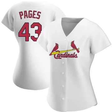 St. Louis Cardinals ＃43 Pedro Pages Women's Replica Home Jersey - White