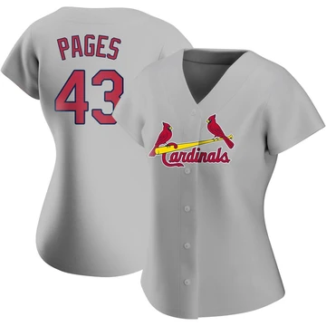 St. Louis Cardinals ＃43 Pedro Pages Women's Replica Road Jersey - Gray