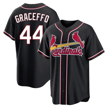 St. Louis Cardinals ＃44 Gordon Graceffo Men's Replica Fashion Out Jersey - Black