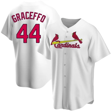 St. Louis Cardinals ＃44 Gordon Graceffo Men's Replica Home Jersey - White
