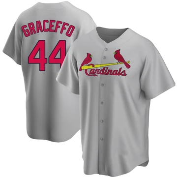 St. Louis Cardinals ＃44 Gordon Graceffo Men's Replica Road Jersey - Gray