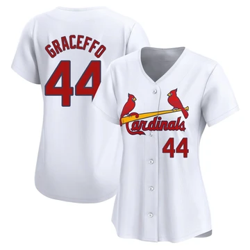 St. Louis Cardinals ＃44 Gordon Graceffo Women's Limited Home Jersey - White