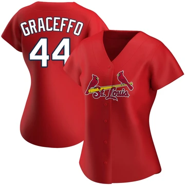 St. Louis Cardinals ＃44 Gordon Graceffo Women's Replica Alternate Jersey - Red
