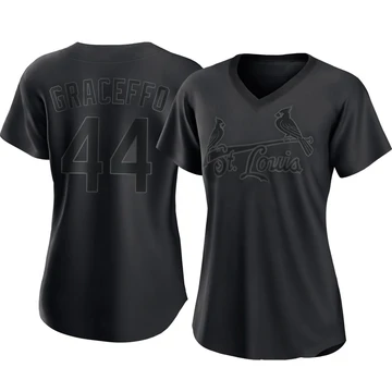 St. Louis Cardinals ＃44 Gordon Graceffo Women's Replica Pitch Fashion Jersey - Black