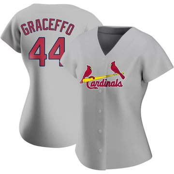 St. Louis Cardinals ＃44 Gordon Graceffo Women's Replica Road Jersey - Gray