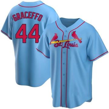 St. Louis Cardinals ＃44 Gordon Graceffo Youth Replica Alternate Jersey - Light Blue