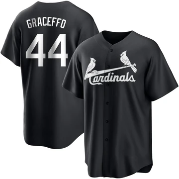 St. Louis Cardinals ＃44 Gordon Graceffo Youth Replica Jersey - Black/White