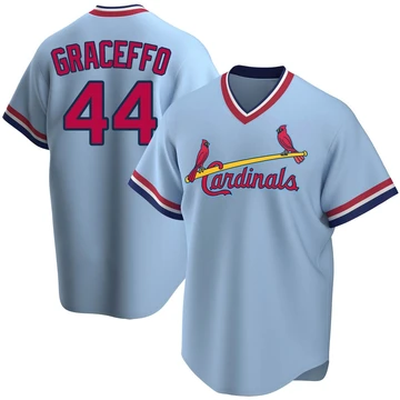 St. Louis Cardinals ＃44 Gordon Graceffo Youth Replica Road Cooperstown Collection Jersey - Light Blue