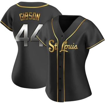 St. Louis Cardinals ＃44 Kyle Gibson Women's Replica Black en Alternate Jersey - Gold