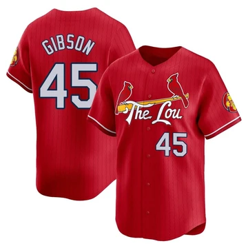 St. Louis Cardinals ＃45 Bob Gibson Men's Limited 2024 City Connect Jersey - Red