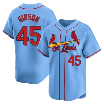 St. Louis Cardinals ＃45 Bob Gibson Youth Limited Alternate Jersey - Light Blue