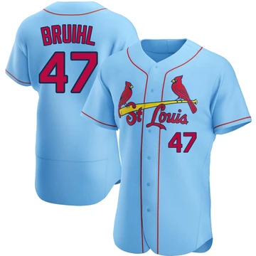 St. Louis Cardinals ＃47 Justin Bruihl Men's Authentic Alternate Jersey - Light Blue