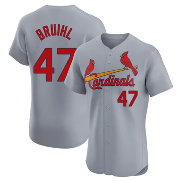 St. Louis Cardinals ＃47 Justin Bruihl Men's Elite Road Jersey - Gray