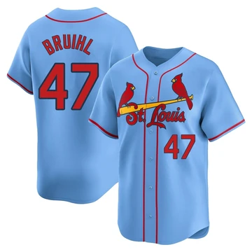 St. Louis Cardinals ＃47 Justin Bruihl Men's Limited Alternate Jersey - Light Blue