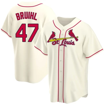 St. Louis Cardinals ＃47 Justin Bruihl Men's Replica Alternate Jersey - Cream
