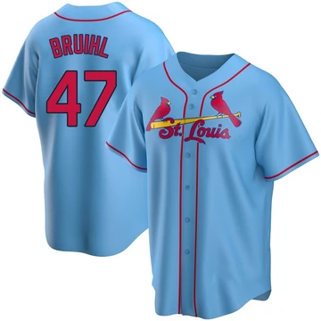 St. Louis Cardinals ＃47 Justin Bruihl Men's Replica Alternate Jersey - Light Blue