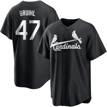 St. Louis Cardinals ＃47 Justin Bruihl Men's Replica Jersey - Black/White