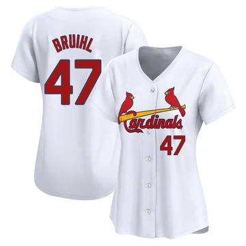St. Louis Cardinals ＃47 Justin Bruihl Women's Limited Home Jersey - White