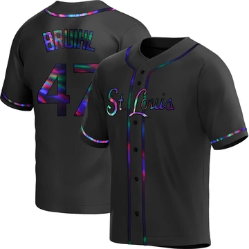 St. Louis Cardinals ＃47 Justin Bruihl Youth Replica Holographic Alternate Jersey - Black