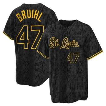 St. Louis Cardinals ＃47 Justin Bruihl Youth Replica Snake Skin City Jersey - Black