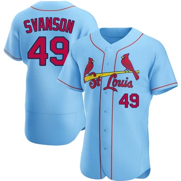 St. Louis Cardinals ＃49 Matt Svanson Men's Authentic Alternate Jersey - Light Blue