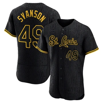 St. Louis Cardinals ＃49 Matt Svanson Men's Authentic Snake Skin City Jersey - Black