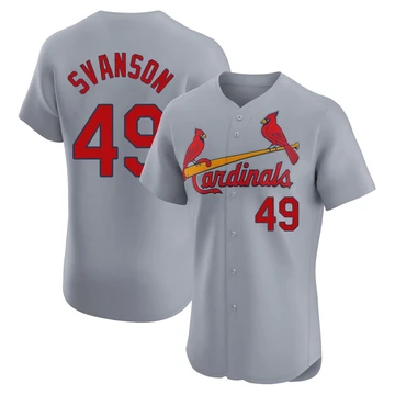 St. Louis Cardinals ＃49 Matt Svanson Men's Elite Road Jersey - Gray