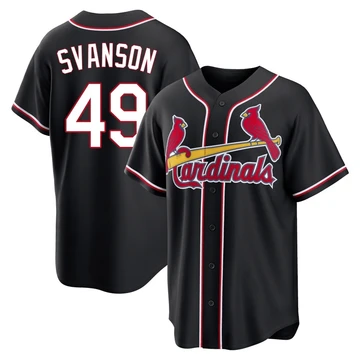 St. Louis Cardinals ＃49 Matt Svanson Men's Replica Fashion Out Jersey - Black