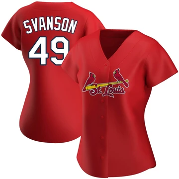 St. Louis Cardinals ＃49 Matt Svanson Women's Authentic Alternate Jersey - Red