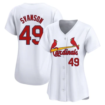St. Louis Cardinals ＃49 Matt Svanson Women's Limited Home Jersey - White