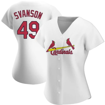 St. Louis Cardinals ＃49 Matt Svanson Women's Replica Home Jersey - White