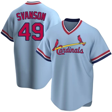 St. Louis Cardinals ＃49 Matt Svanson Youth Replica Road Cooperstown Collection Jersey - Light Blue