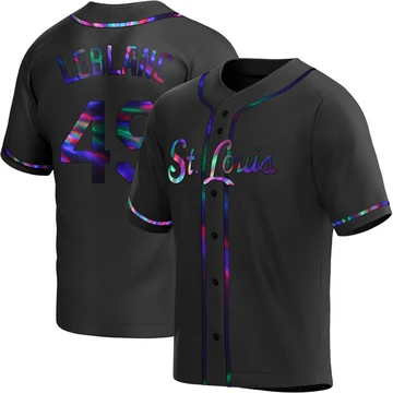 St. Louis Cardinals ＃49 Wade LeBlanc Men's Replica Holographic Alternate Jersey - Black