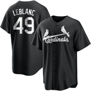 St. Louis Cardinals ＃49 Wade LeBlanc Men's Replica Jersey - Black/White