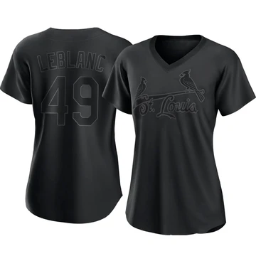 St. Louis Cardinals ＃49 Wade LeBlanc Women's Replica Pitch Fashion Jersey - Black