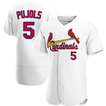 St. Louis Cardinals ＃5 Albert Pujols Men's Authentic Home Jersey - White