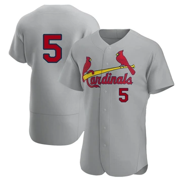 St. Louis Cardinals ＃5 Albert Pujols Men's Authentic Road Jersey - Gray