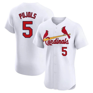St. Louis Cardinals ＃5 Albert Pujols Men's Elite Home Jersey - White