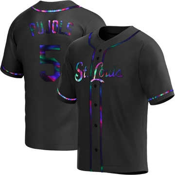 St. Louis Cardinals ＃5 Albert Pujols Men's Replica Holographic Alternate Jersey - Black