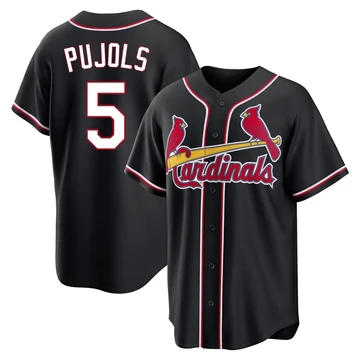 St. Louis Cardinals ＃5 Albert Pujols Youth Replica Fashion Out Jersey - Black