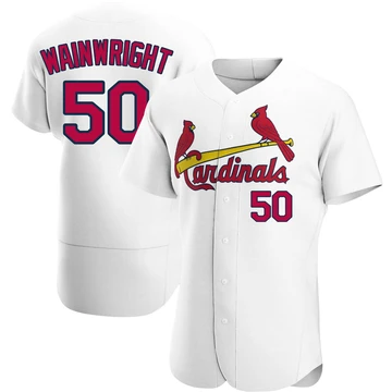 St. Louis Cardinals ＃50 Adam Wainwright Men's Authentic Home Jersey - White