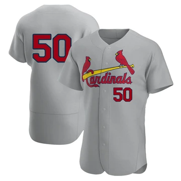St. Louis Cardinals ＃50 Adam Wainwright Men's Authentic Road Jersey - Gray
