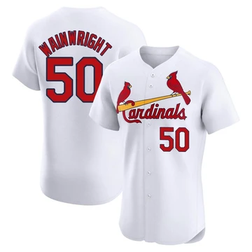 St. Louis Cardinals ＃50 Adam Wainwright Men's Elite Home Jersey - White