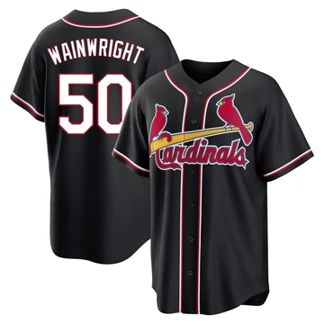 St. Louis Cardinals ＃50 Adam Wainwright Men's Replica Fashion Out Jersey - Black