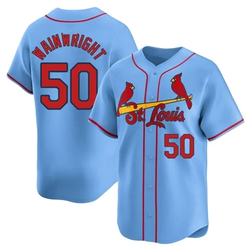 St. Louis Cardinals ＃50 Adam Wainwright Youth Limited Alternate Jersey - Light Blue