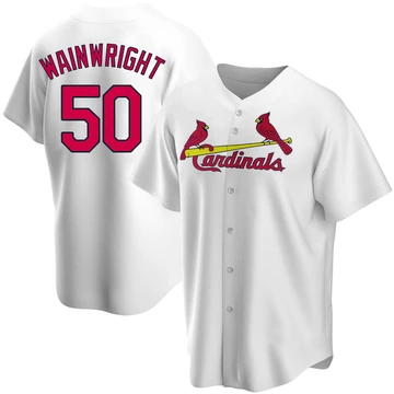 St. Louis Cardinals ＃50 Adam Wainwright Youth Replica Home Jersey - White