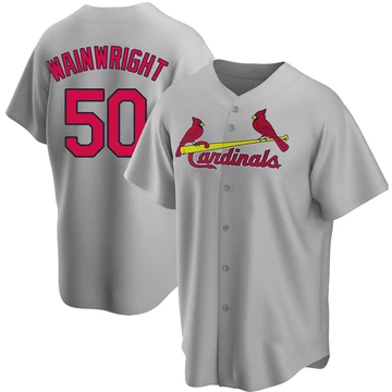 St. Louis Cardinals ＃50 Adam Wainwright Youth Replica Road Jersey - Gray