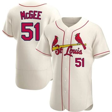 St. Louis Cardinals ＃51 Willie McGee Men's Authentic Alternate Jersey - Cream