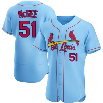 St. Louis Cardinals ＃51 Willie McGee Men's Authentic Alternate Jersey - Light Blue