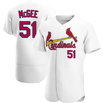 St. Louis Cardinals ＃51 Willie McGee Men's Authentic Home Jersey - White